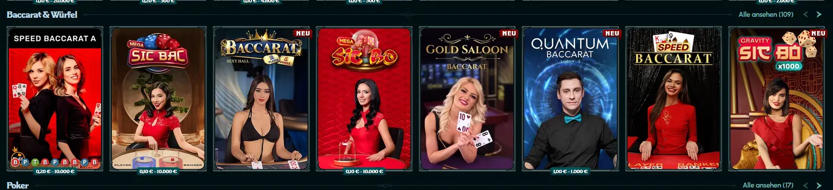 Live-Baccarat-Tisch im Ragnaro-Live-Casino
